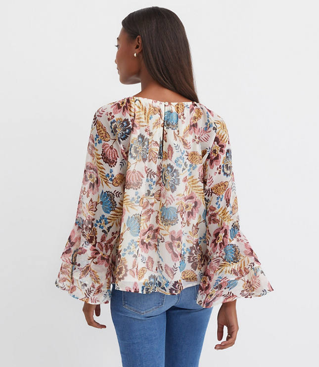 Garden Tiered Ruffle Sleeve Blouse
