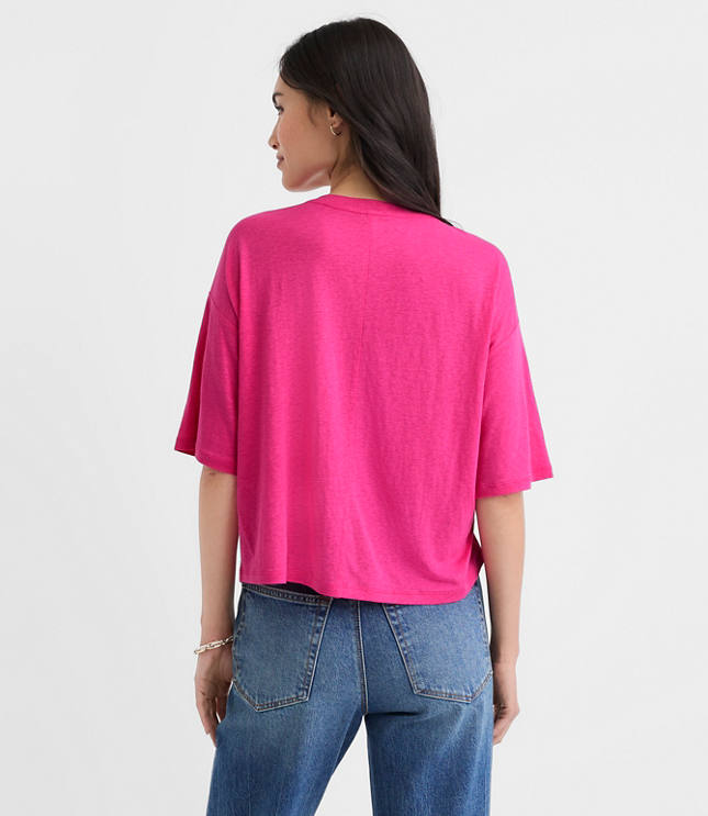 Petite Linen Blend Modern Tee