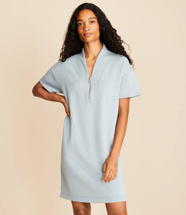 [ ] Fit & Flare Half Zip Dress ★大人気★ dd222_Queen_Letizia_Inspired_F