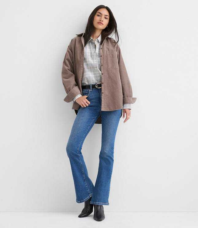 Petite Mid Rise Boot Jeans in Luxe Medium Wash