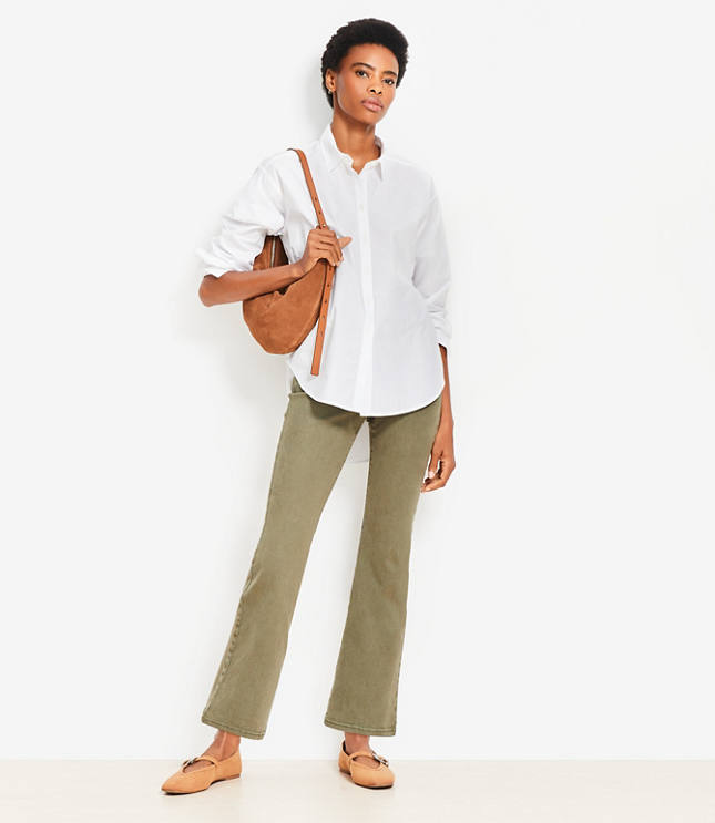 Poplin Cutout Back Tunic Shirt