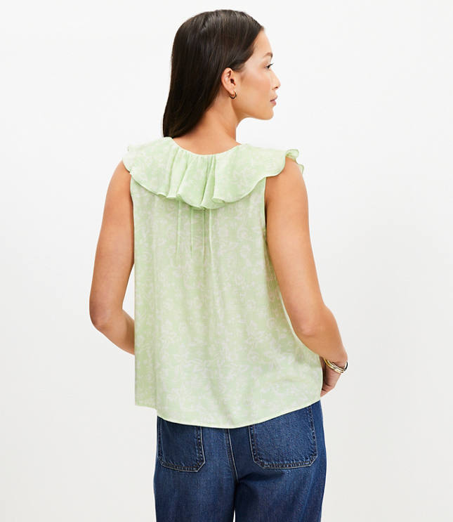 Garden Pleated Ruffle Shell