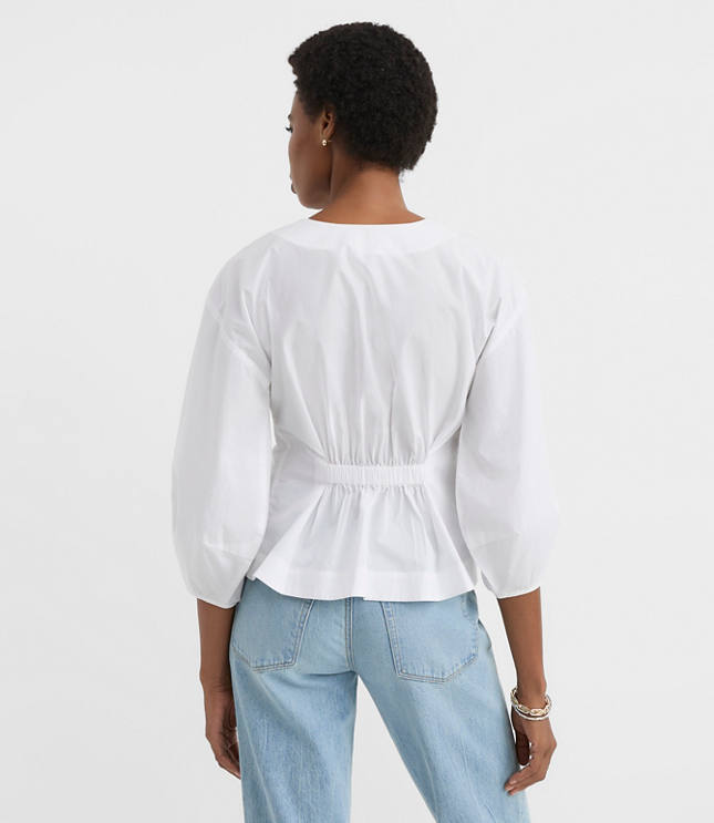 Petite Poplin Cinched Back Shirt