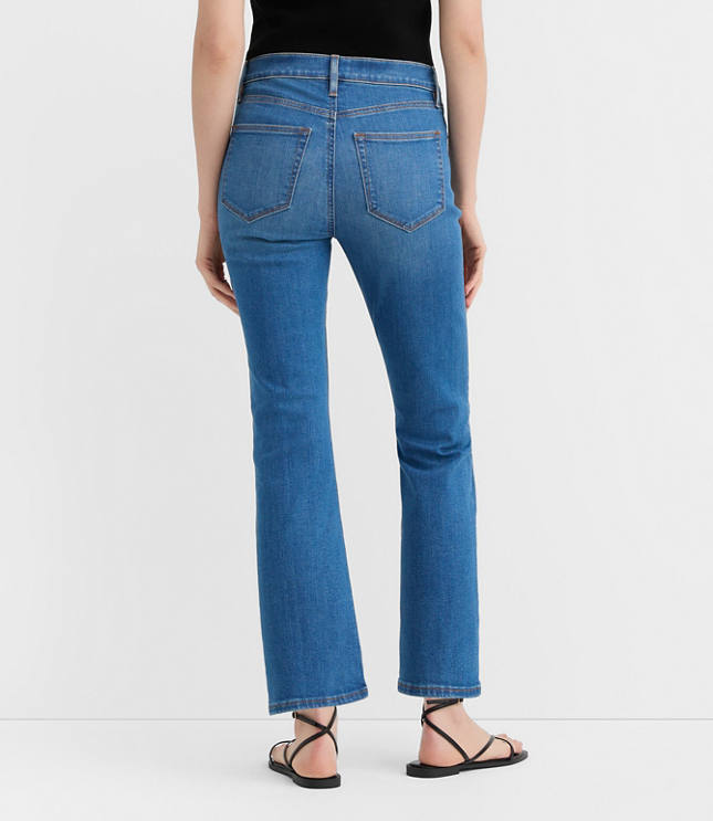Rivete Tall Curvy Mid Rise Kick Crop Jeans in Dark Wash