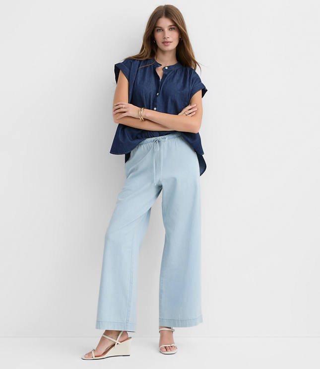 Petite Chambray Everyday Dolman Shirt