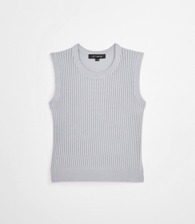 Petite LOFT Versa Ribbed Sleeveless Sweater