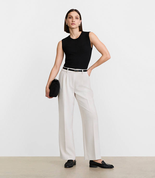 Petite LOFT Versa Ribbed Sleeveless Sweater