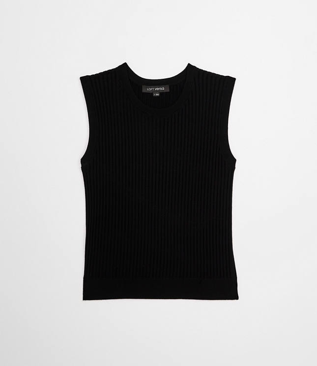 Petite LOFT Versa Ribbed Sleeveless Sweater