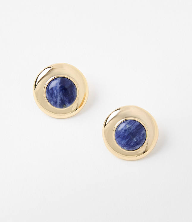 Marbleized Circle Stud Earrings