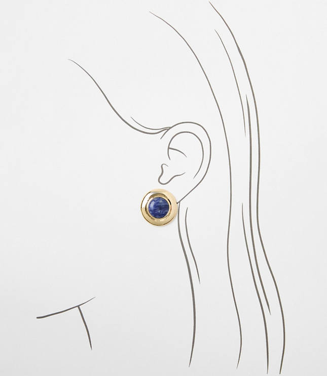 Marbleized Circle Stud Earrings