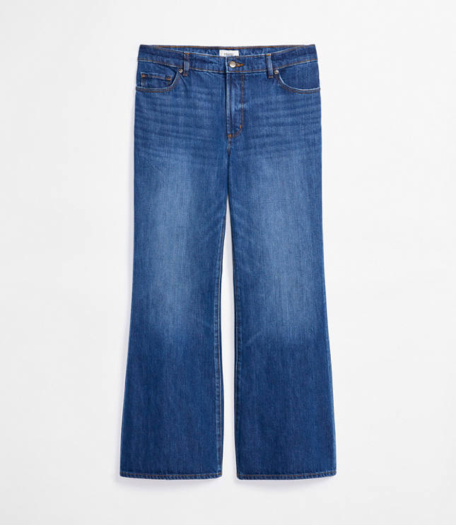 Rivete Tall Curvy Mid Rise Loose Flare Jeans in Vintage Dark Wash