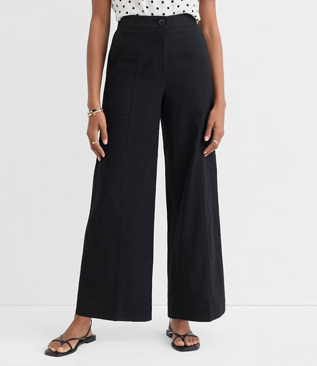Linen Cotton Pull On Wide Leg Pants