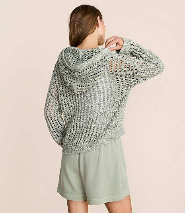 Lou & Grey Marled Open Stitch Hoodie Sweater