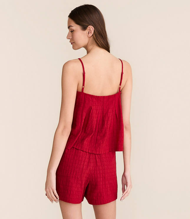 Lou & Grey Grid Linen Cotton Pleated Cami carousel Product Image 3