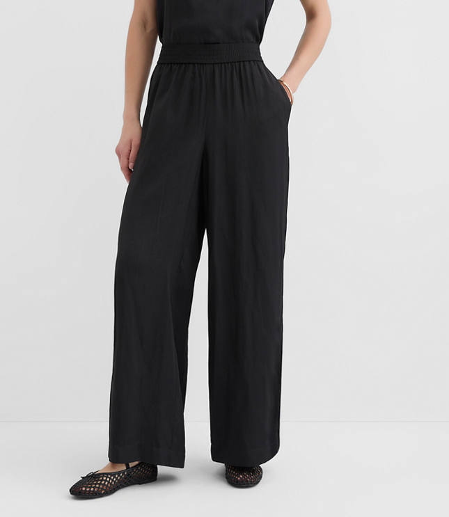Petite Pull On Wide Leg Pants