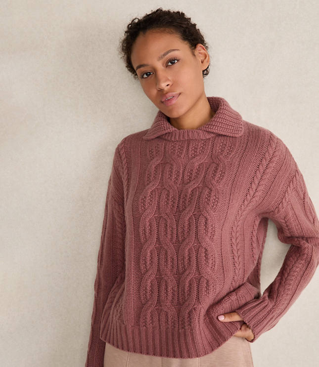 Haven Well Within Cashmere Cable Collared Sweater