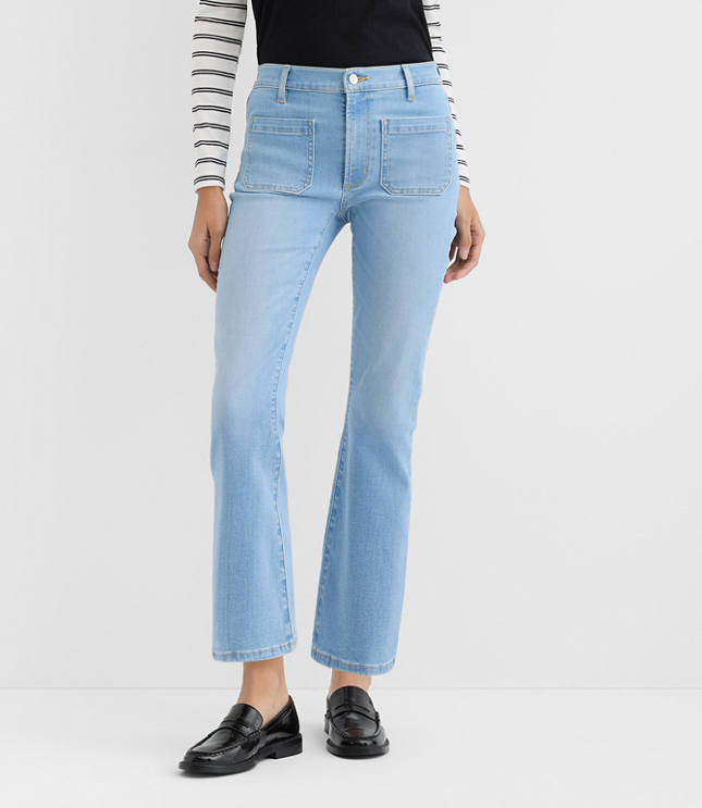 Rivete Tall Mid Rise Kick Crop Jeans Vintage Light Wash