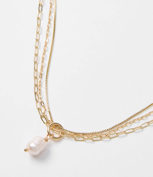 Pearlized Layered Necklace