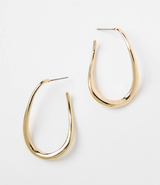 Modern Teardrop Hoop Earrings