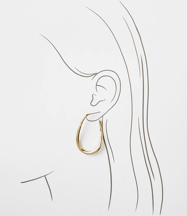 Modern Teardrop Hoop Earrings