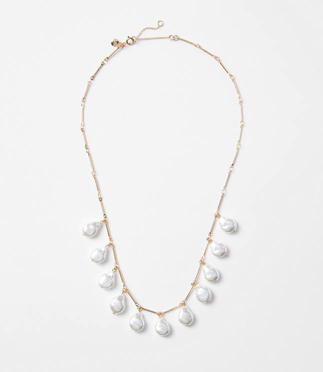 Pearlized Drop Statement Necklace