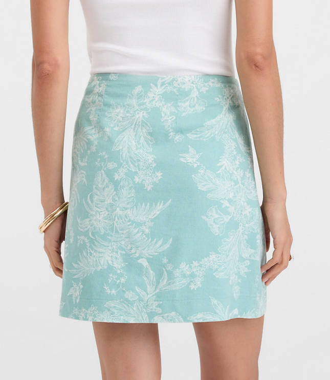Floral Toile Linen Cotton Mini Skirt