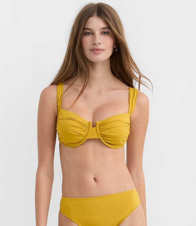 LOFT Beach Ruched Underwire Bikini Top