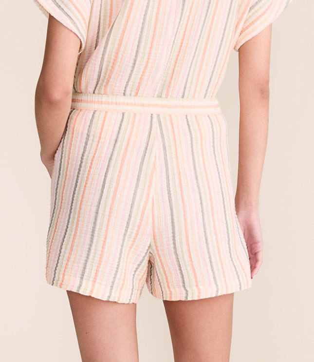 Lou & Grey Striped Triple Cloth Wide Leg Shorts