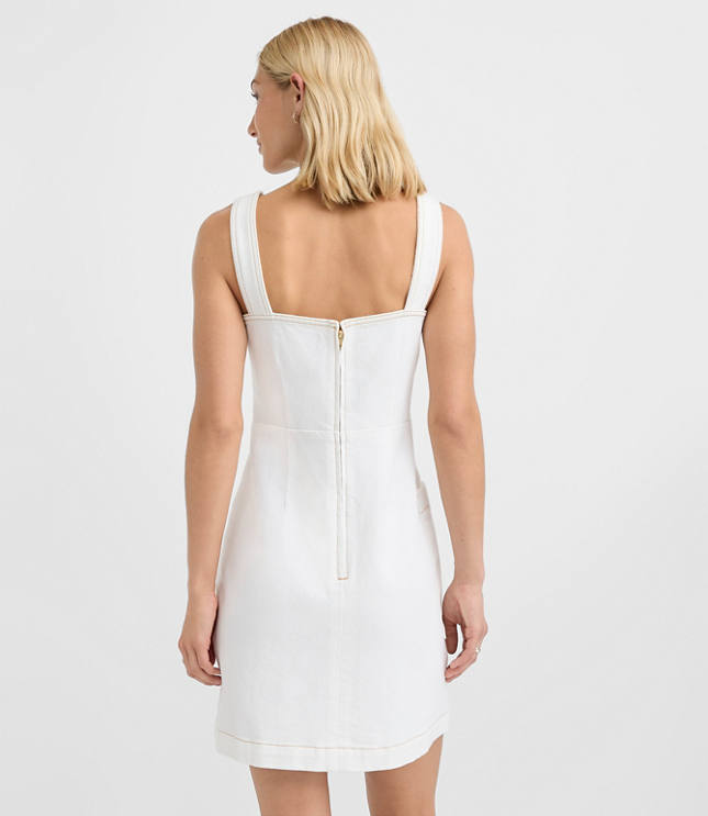 Topstitched Denim Pocket Mini Wrap Dress carousel Product Image 4