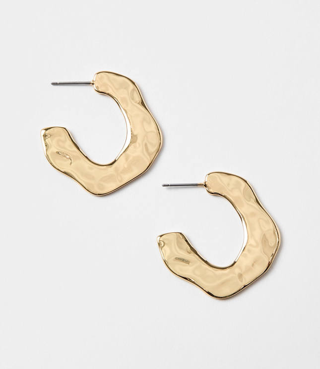 Molded Metal Hoop Earrings