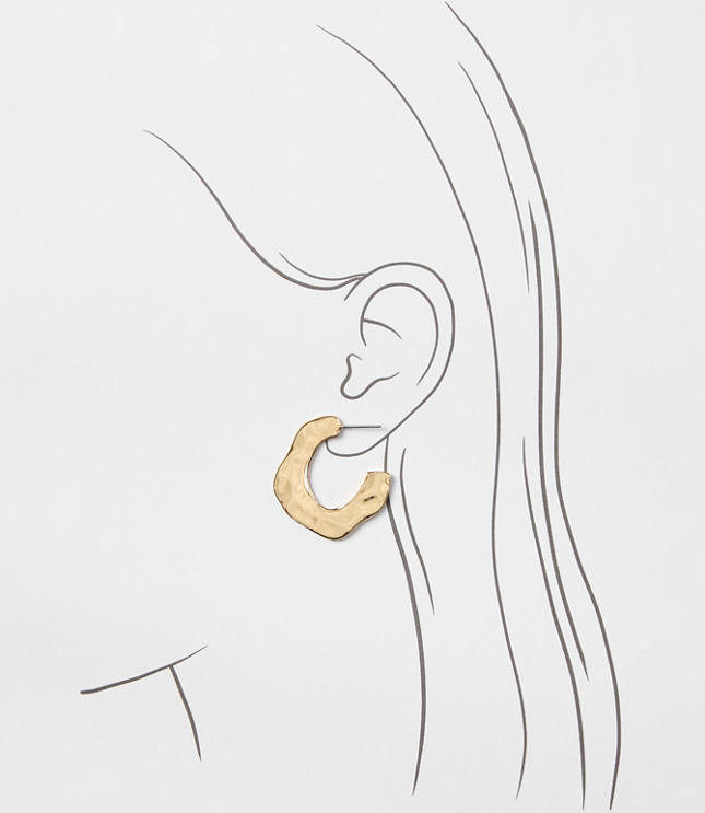 Molded Metal Hoop Earrings