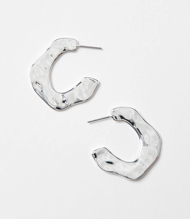 Molded Metal Hoop Earrings