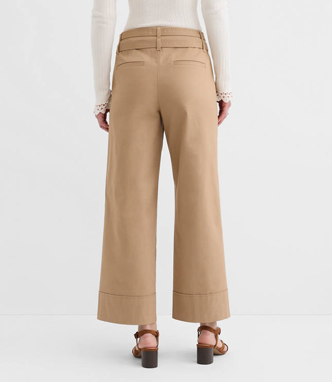 Petite Curvy Double Belted Wide Leg Pants