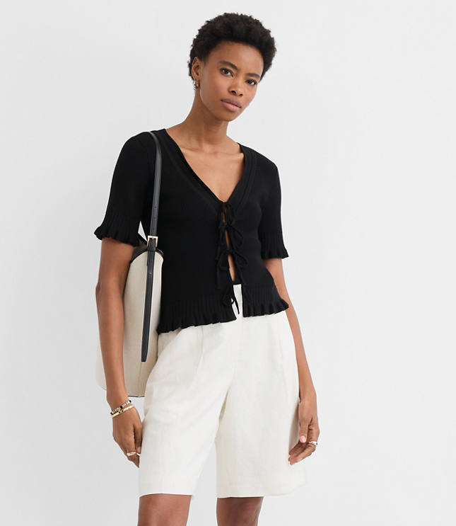 Petite Bermuda Shorts in Linen Blend