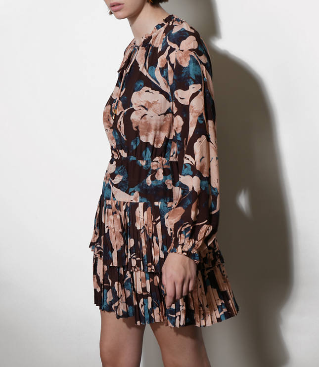 Greylin Astrid Floral Pleated Mini Dress