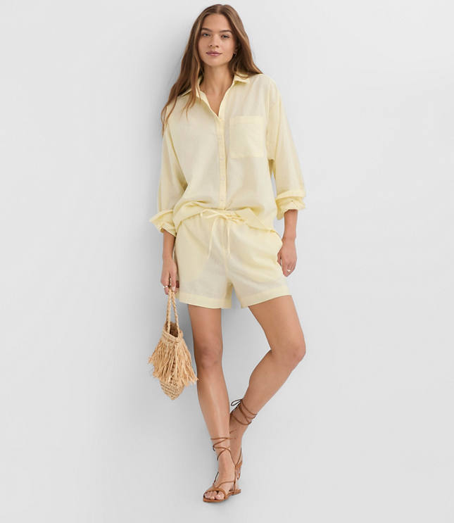 Petite Linen Cotton Everyday Oversized Pocket Shirt carousel Product Image 2