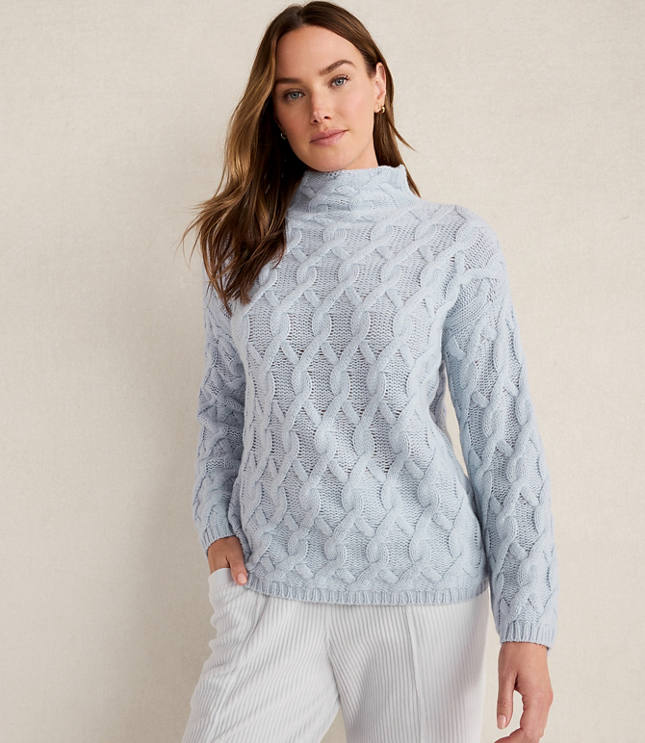 Haven Well Within Cashmere Cable Mock Neck Sweater