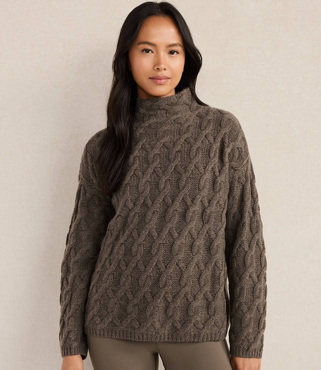 Haven Well Within Cashmere Cable Mock Neck Sweater