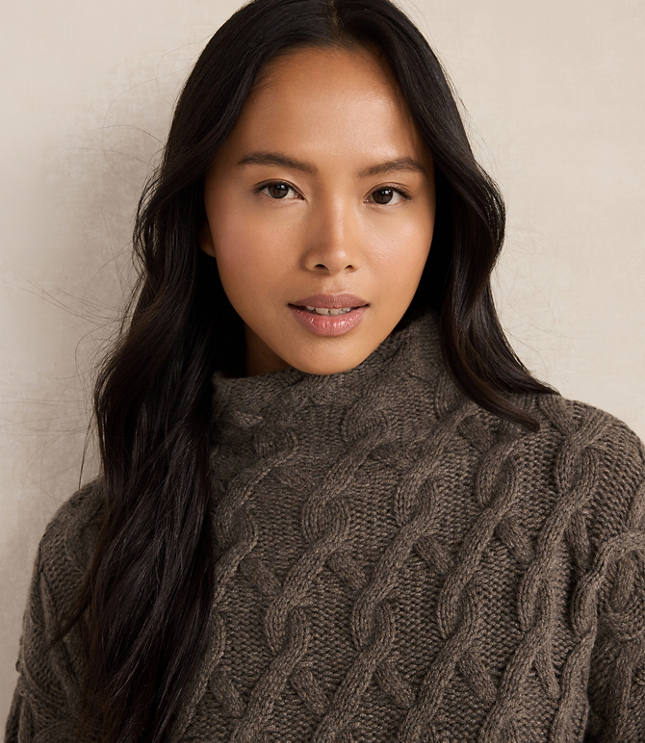 Haven Well Within Cashmere Cable Mock Neck Sweater