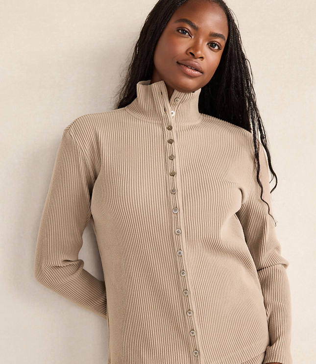 Haven Well Within Ottoman Rib Button-Front Top