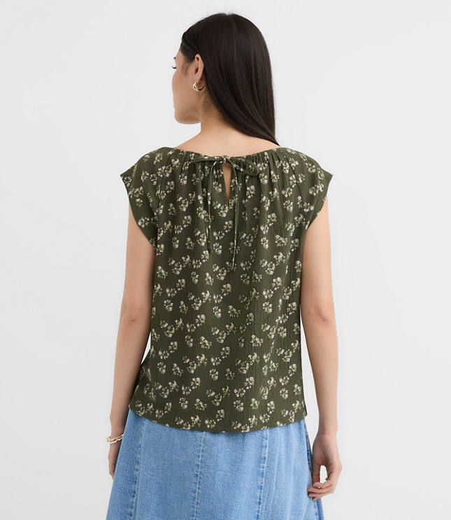 Petite Floral Square Neck Top