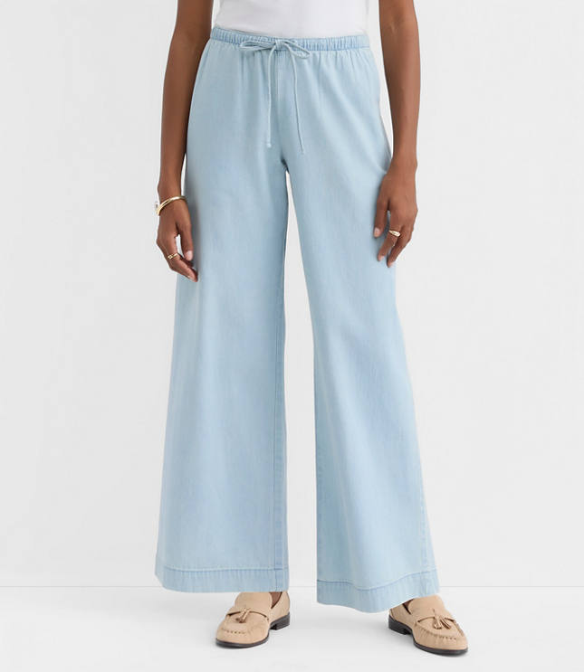 Petite Sawyer Pull On Pants in Chambray
