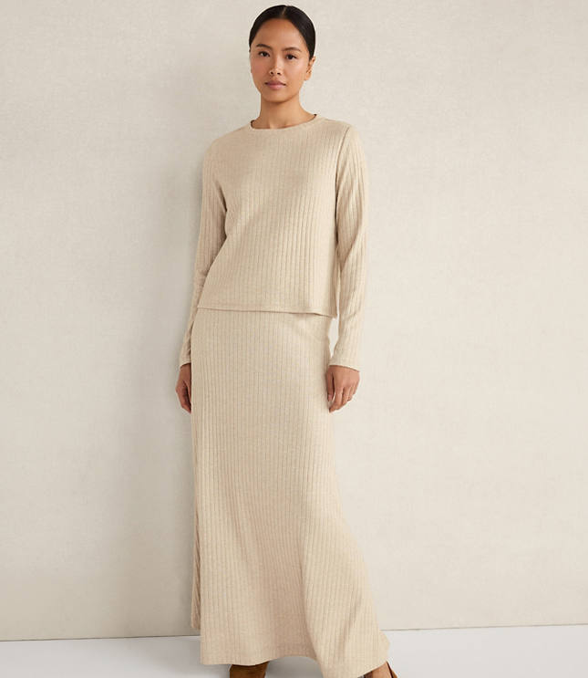 Haven Well Within Lurex Rib Knit Maxi Skirt