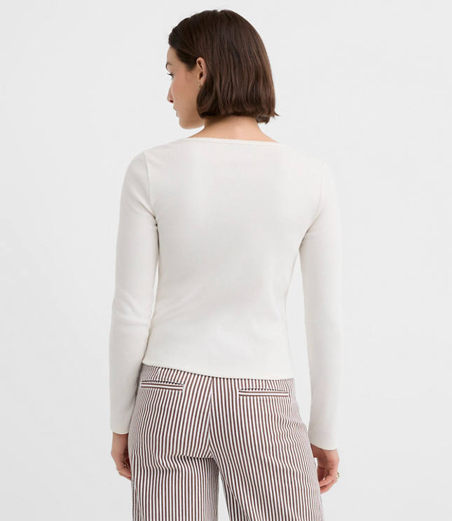 Scalloped Ribbed Cardigan