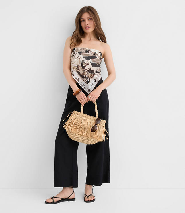 LOFT Beach Palm Tie Back Bandeau Top