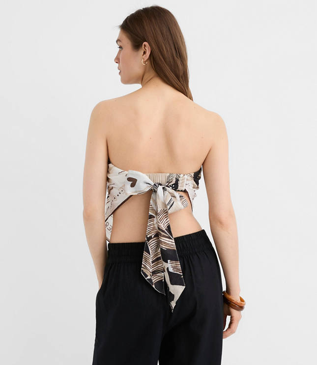 LOFT Beach Palm Tie Back Bandeau Top