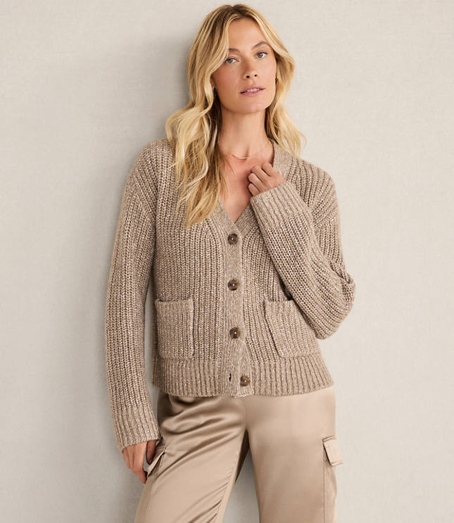 Haven Well Within Lurex Blend Shaker Stitch Cardigan