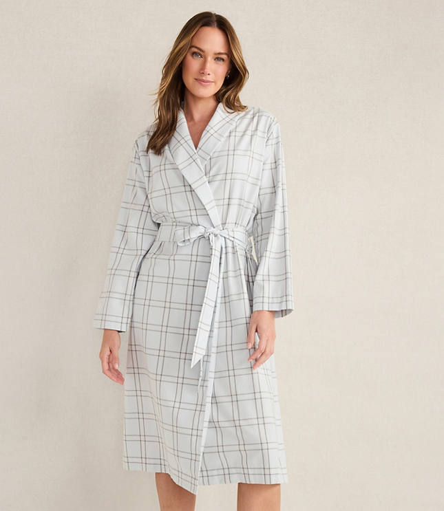 Haven Well Within Lightweight Flannel Windowpane Robe