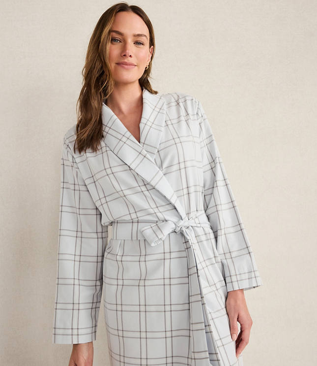 Haven Well Within Lightweight Flannel Windowpane Robe