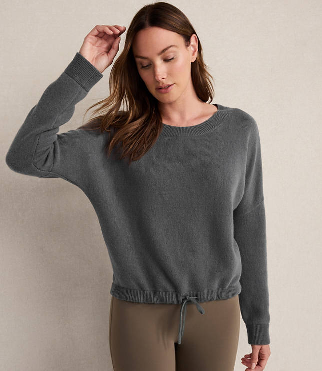 Haven Well Within Cashmere Tie-Front Crewneck Sweater